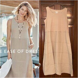 NWOT Size Medium J. Jill linen khaki tiered dress with pockets